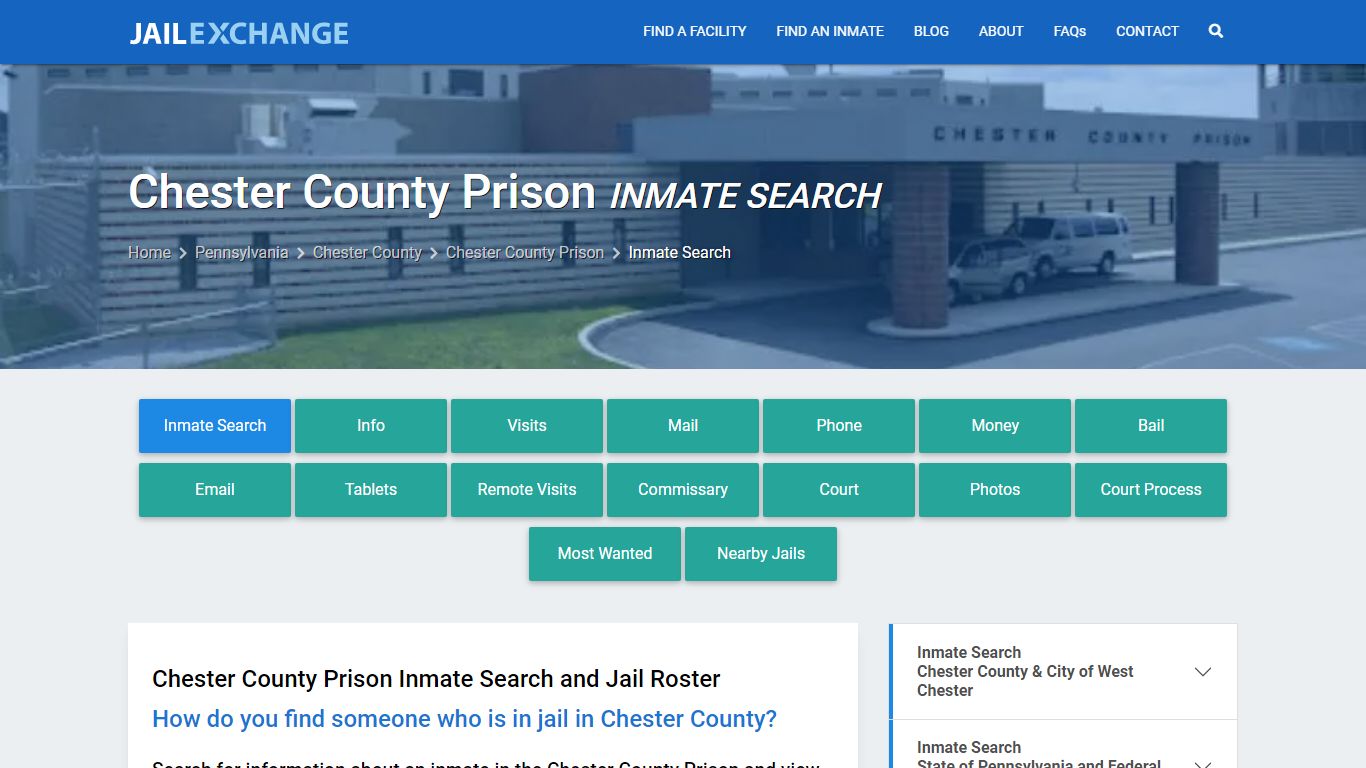 Inmate Search: Roster & Mugshots - Chester County Prison, PA